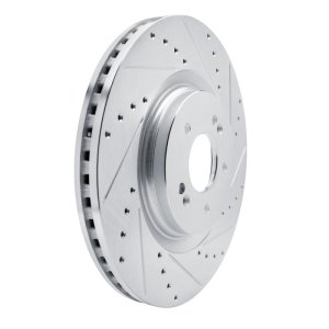 Hyundai SONATA Brake Rotor (1) - Front Right - R1 Concepts - Drilled & Slotted - Silver - `21-`26